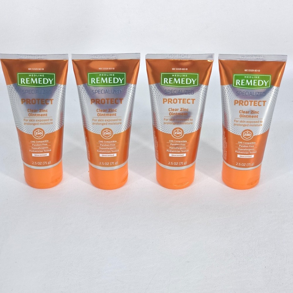 Medline Remedy Specialized Protect Clear Zinc Ointment Skin Barrier 2.5oz Pack 4